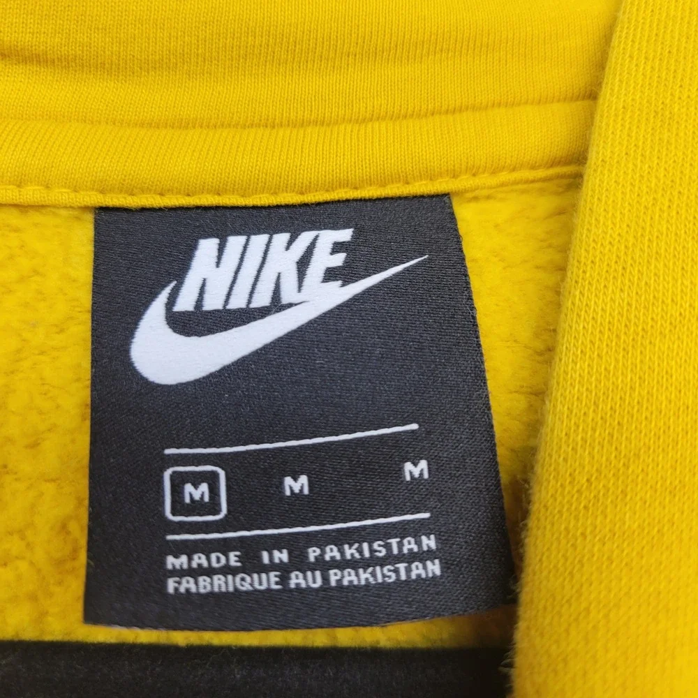 Nike Hoodie Mens Medium Yellow Sportswear Just Do It Embroidered Logo CU4044